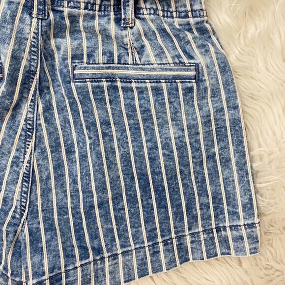 American Eagle Stretch Highest Waist Mom Paper Bag Shorts Striped 00 - Picture 13 of 13
